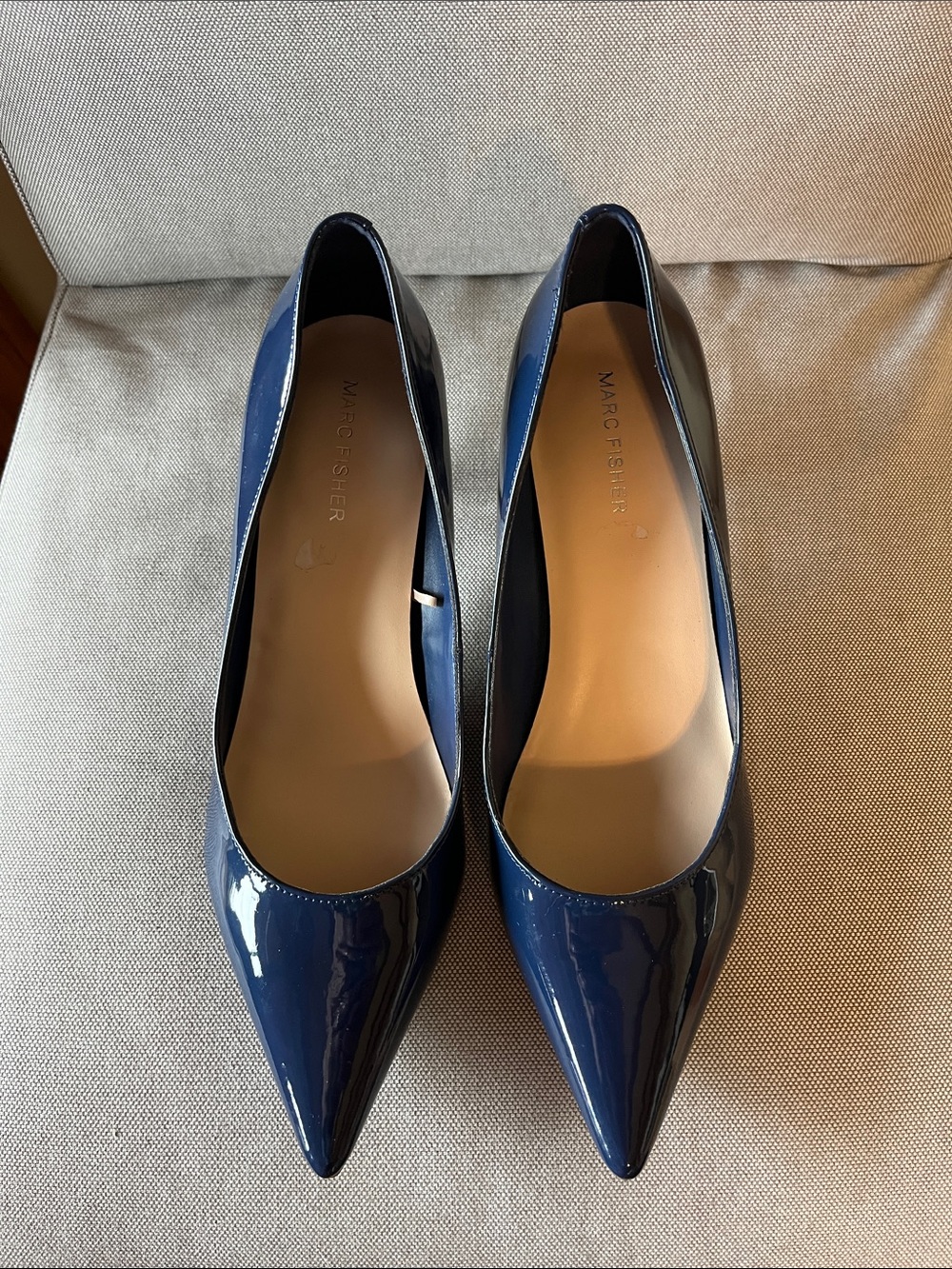 Marc Fisher Patent Pointed-Toe Pumps in Deep Blue